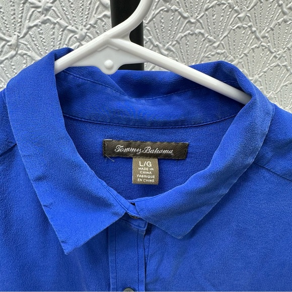 Tommy Bahama Women’s 100% Silk Button Down Roll Tab Sleeve Blouse Top Size Large - Picture 4 of 8